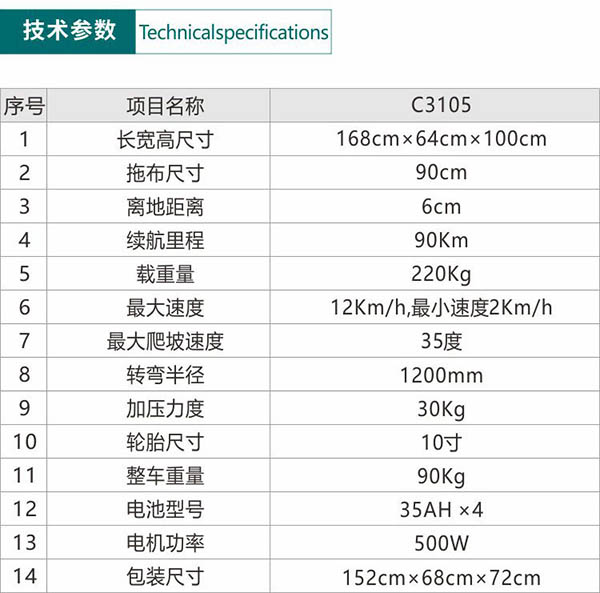 电动玉树尘推车C3105